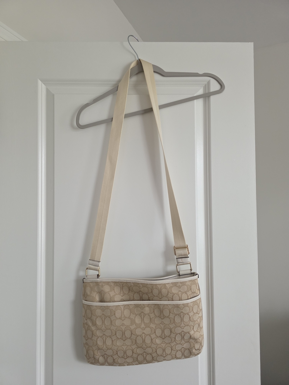 Coach Beige Signature Crossbody Bag